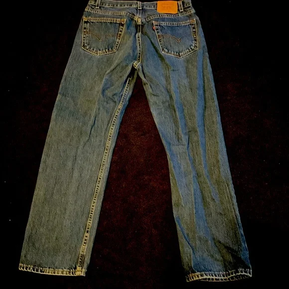 Vintage Sz 36 x 30 Men’s Levis 505 Regular Fit Jeans Medium Blue Y2K 90s - Picture 2 of 8